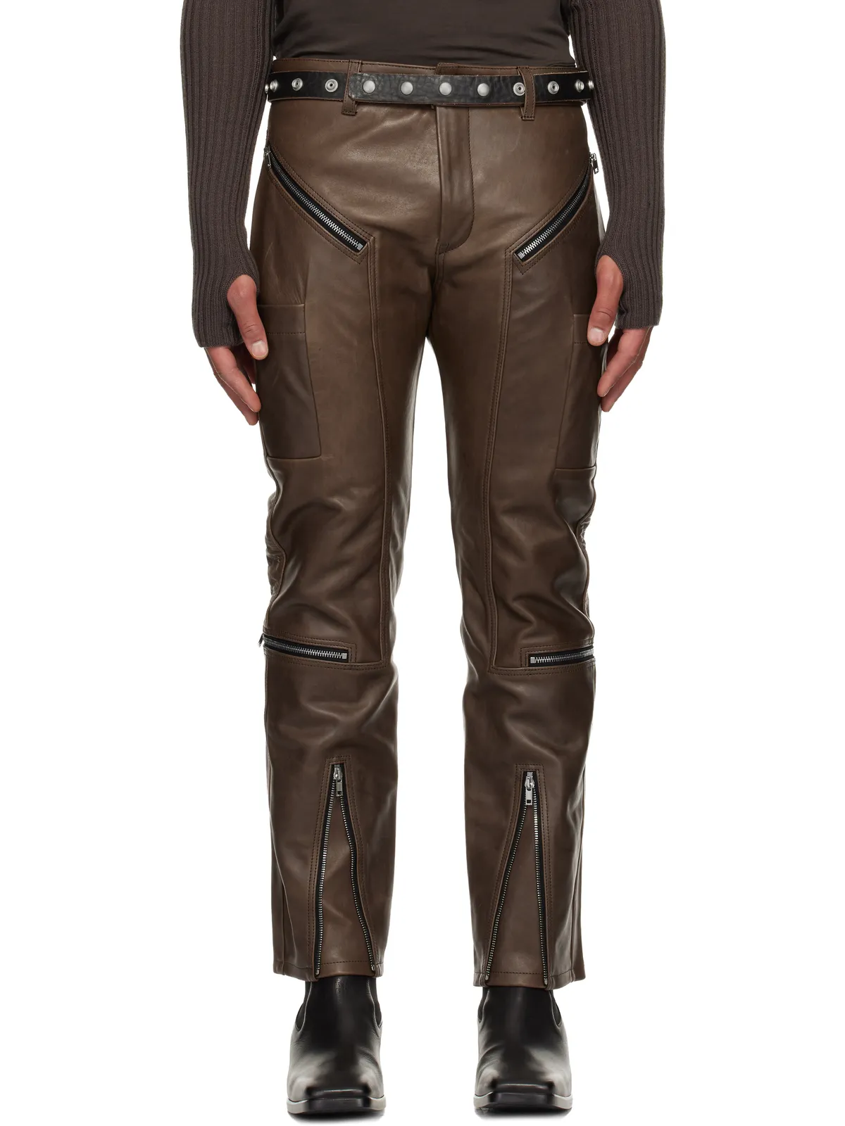 Rick Owens Concordians Headon レザーパンツ - 画像1