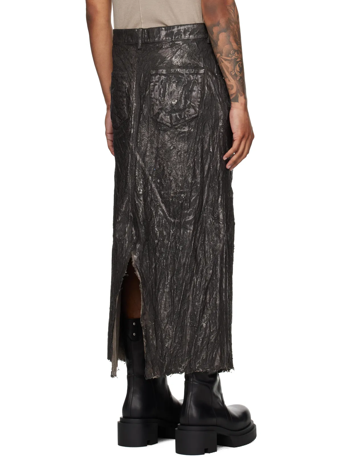 Rick Owens Concordians Slivered ロング デニムスカート - 画像3