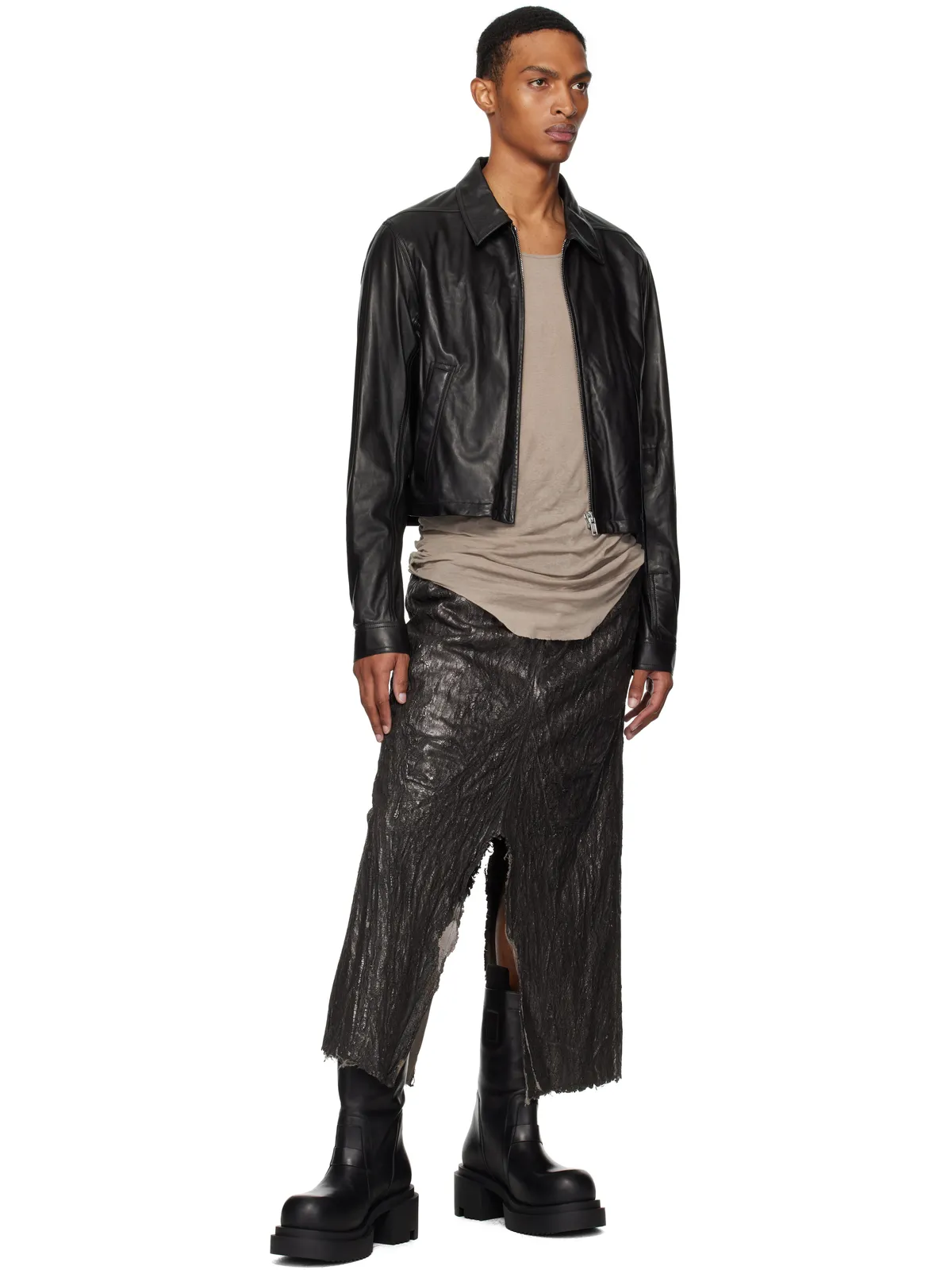 Rick Owens Concordians Slivered ロング デニムスカート - 画像4