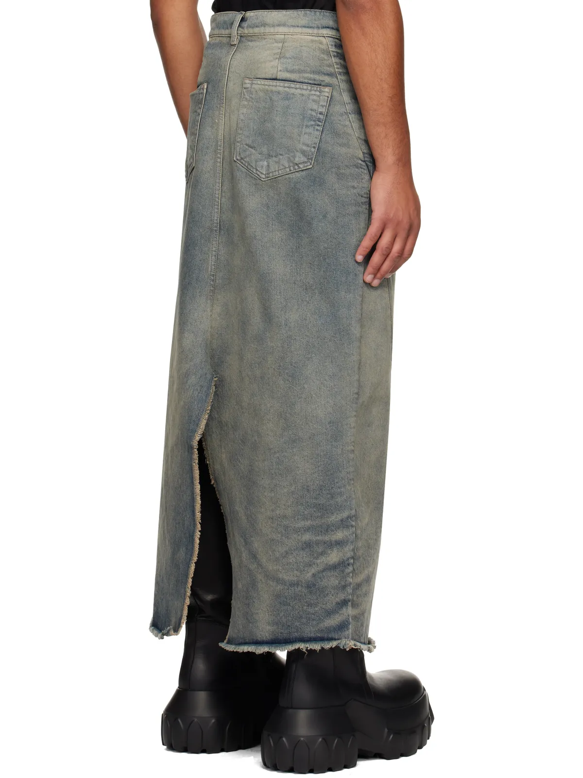Rick Owens Concordians Slivered デニム マキシスカート - 画像3