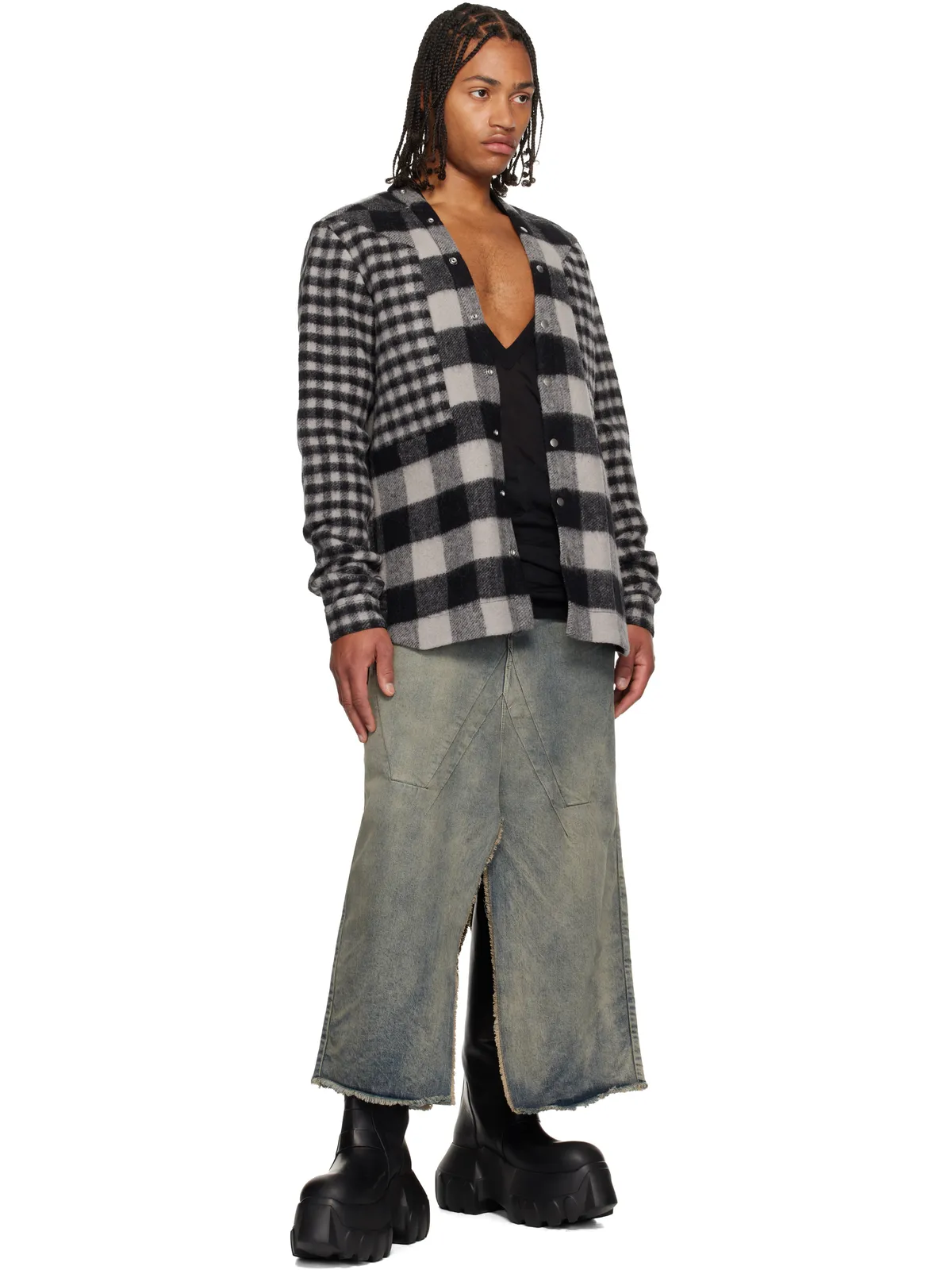 Rick Owens Concordians Slivered デニム マキシスカート - 画像4