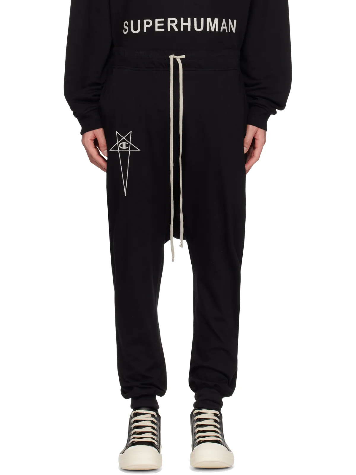 Rick Owens Championエディション Prisoner Drawstring スウェットパンツ - 画像1