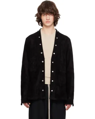 Rick Owens Concordians Larry Fogpocket レザー オーバーシャツ - サムネイル1