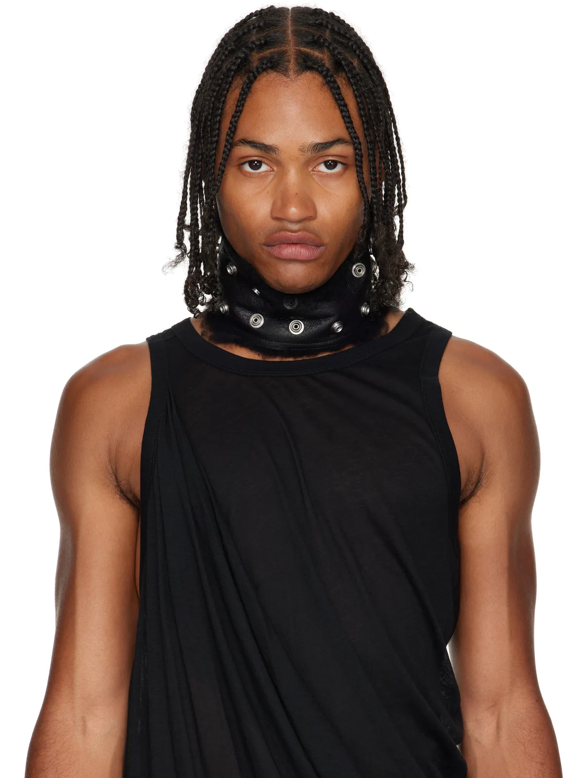 Rick Owens ブラック Concordians シアリング ネックバンド - 画像3