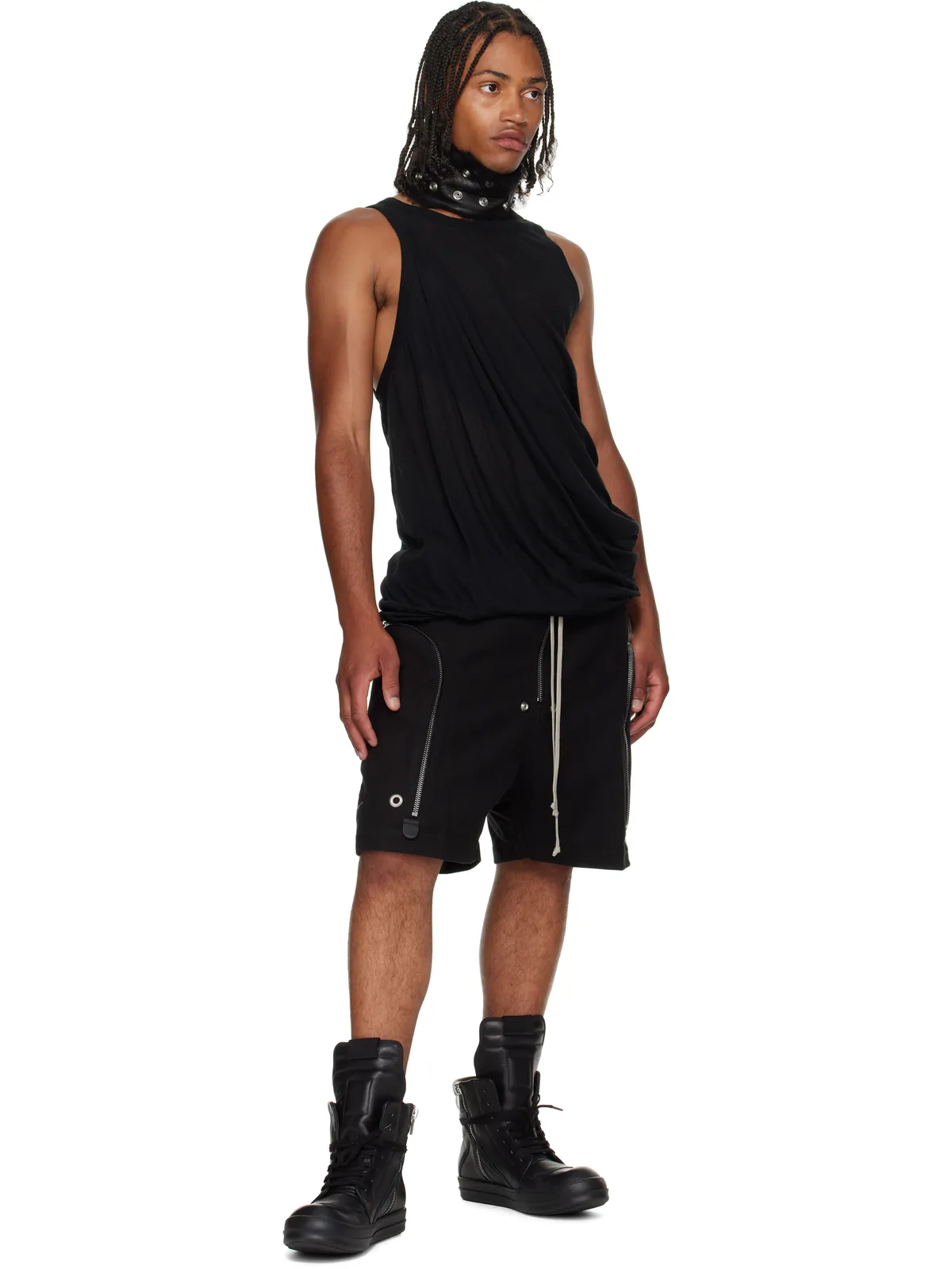 Rick Owens ブラック Concordians シアリング ネックバンド - 画像4