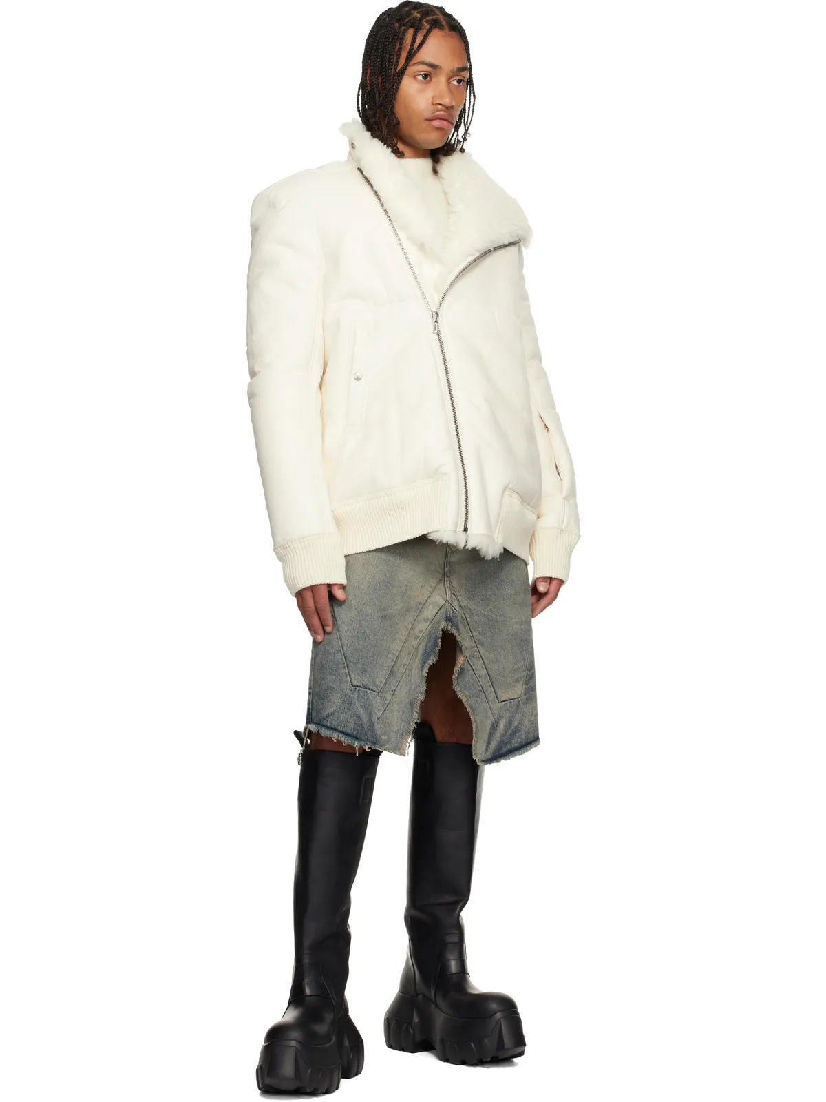 Rick Owens Concordians Hollywood Flight シアリングジャケット - 画像4