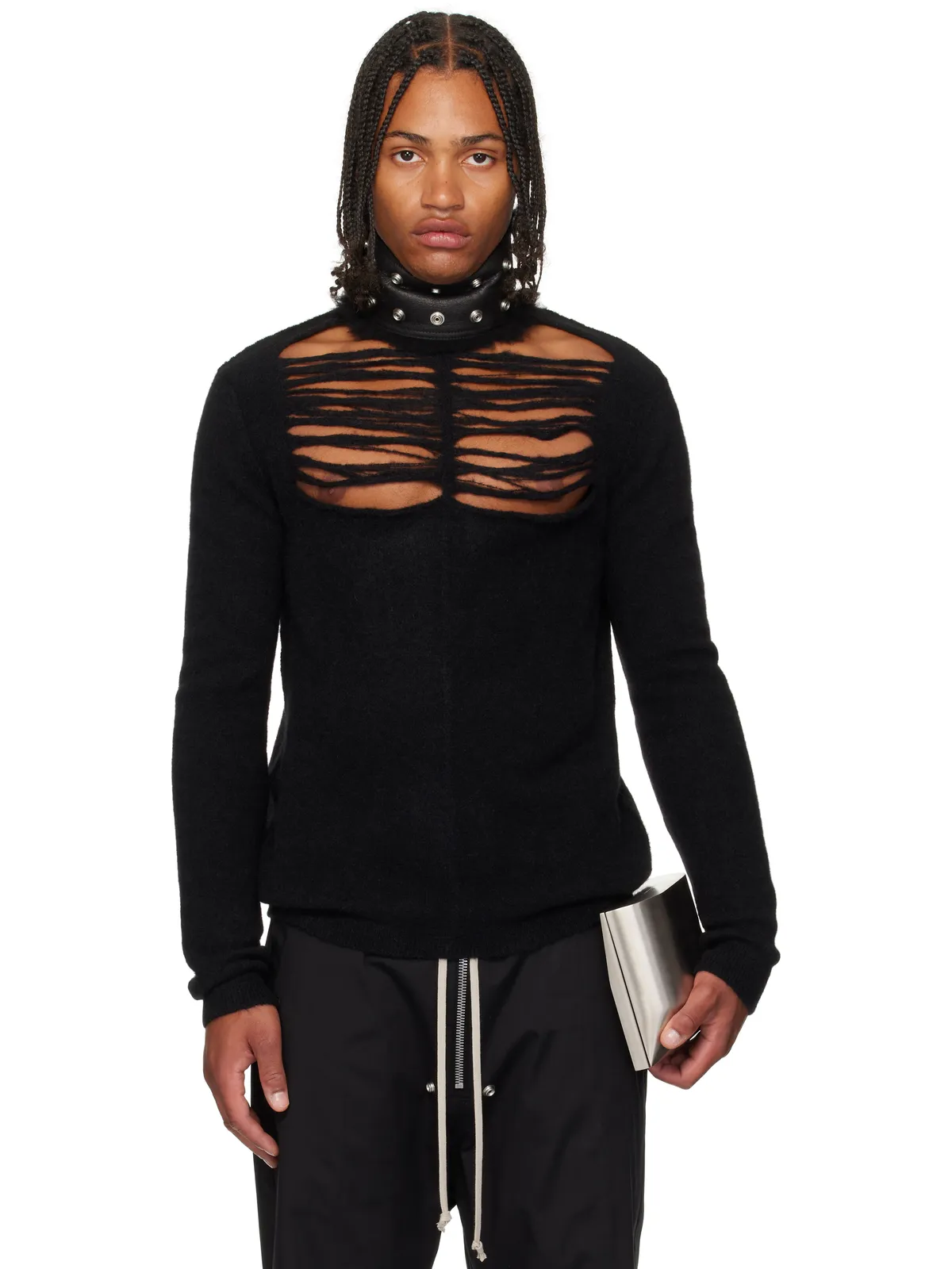 Rick Owens Concordians Grid Knit 長袖トップス - 画像1