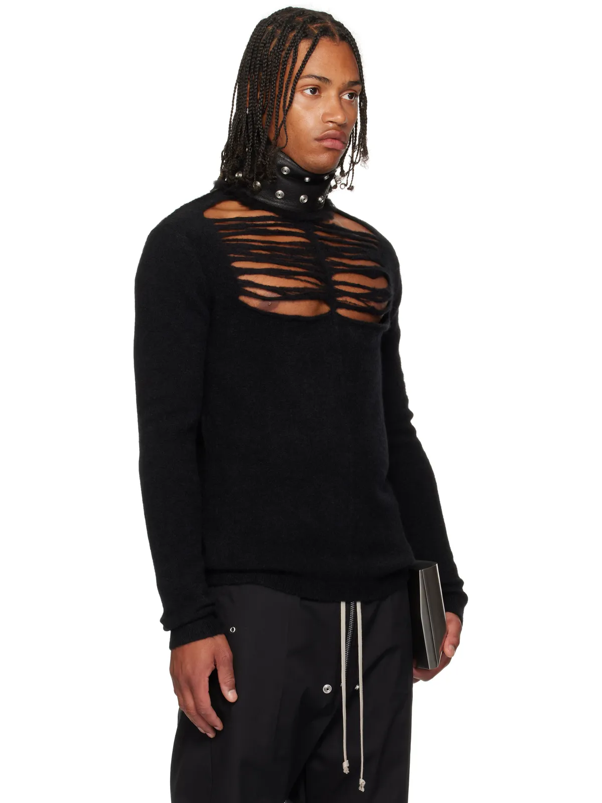 Rick Owens Concordians Grid Knit 長袖トップス - 画像2