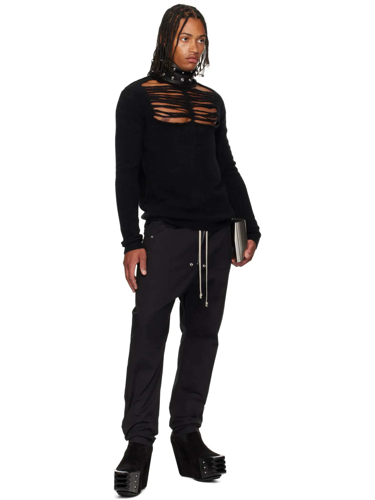 Rick Owens Concordians Grid Knit 長袖トップス - 画像4