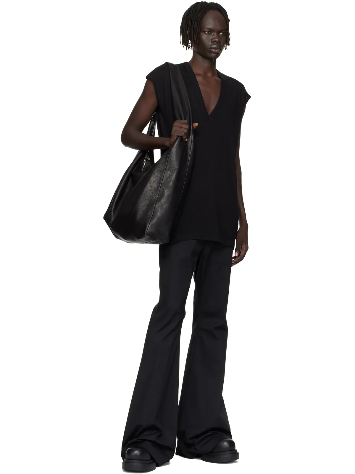 Rick Owens Concordians Deep V 半袖トップス - 画像4