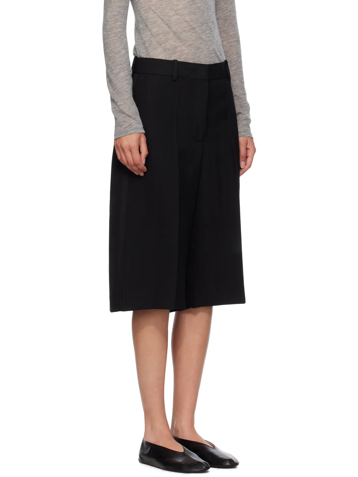Jil Sander ビスコース シルクブレンド ストレート ショートパンツ - 画像2