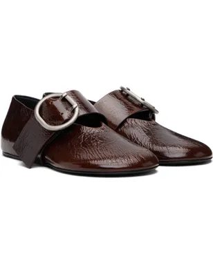 Jil Sander クラックル フラットシューズ - サムネイル4