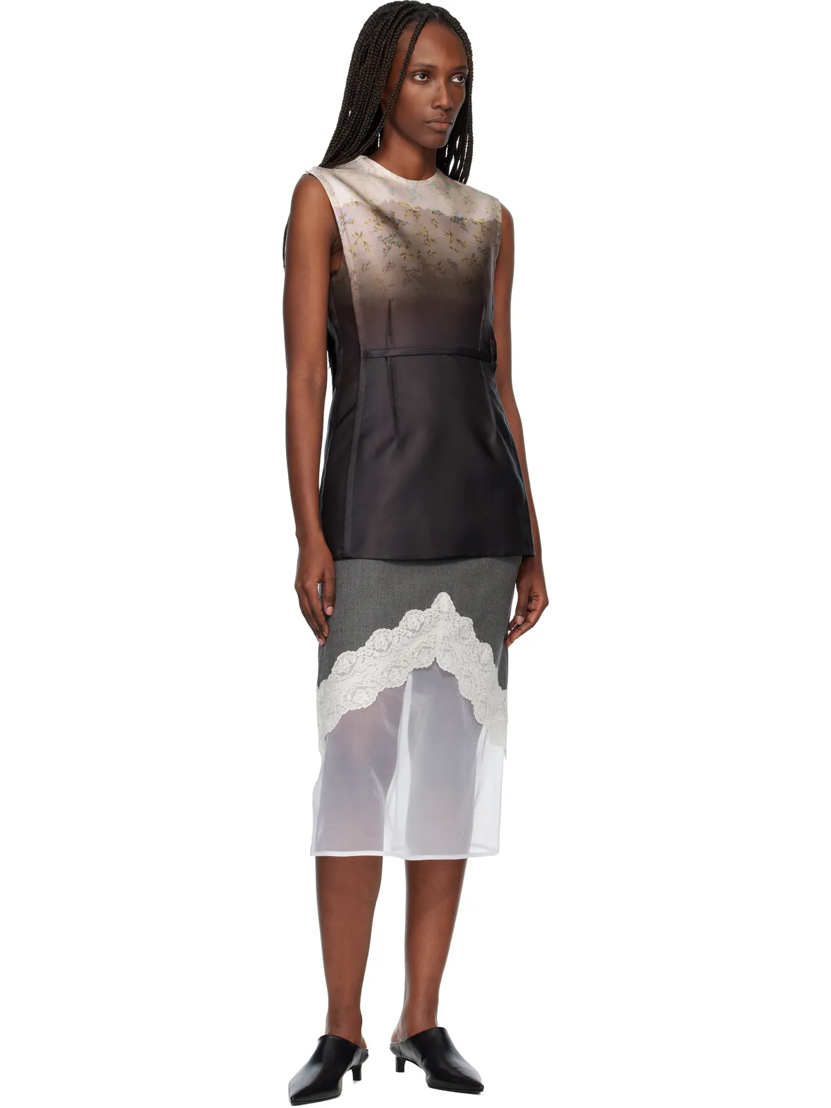 Jil Sander Burnt Bouquet Printed ノースリーブトップス - 画像4