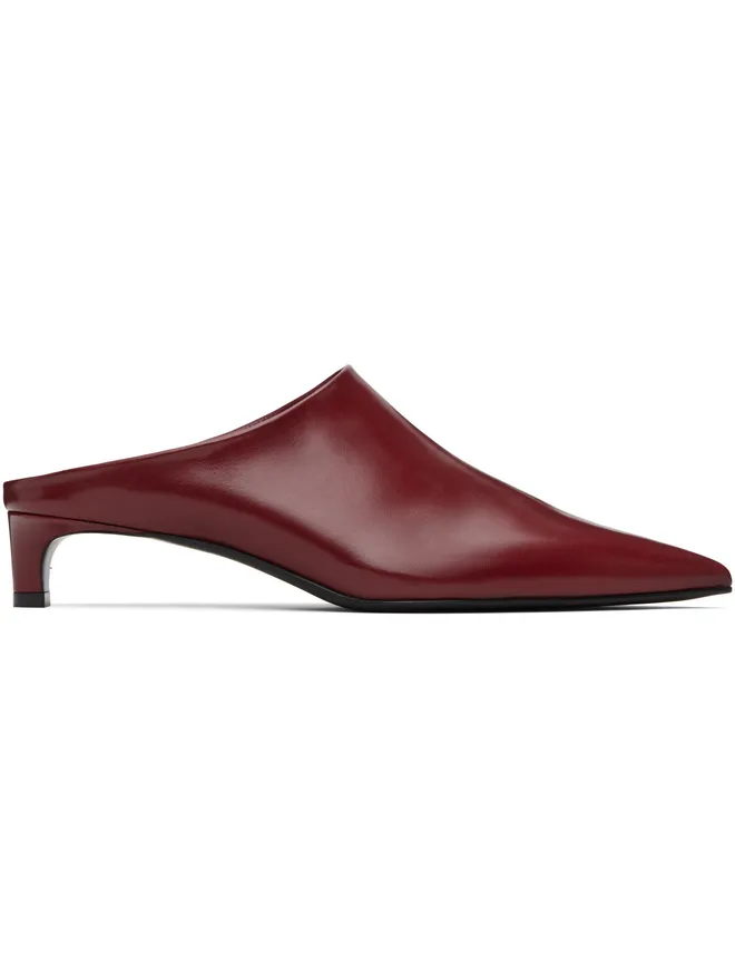 Jil Sander Jil Sander レッド ポインテッドトゥ ヒール ミュールの商品画像