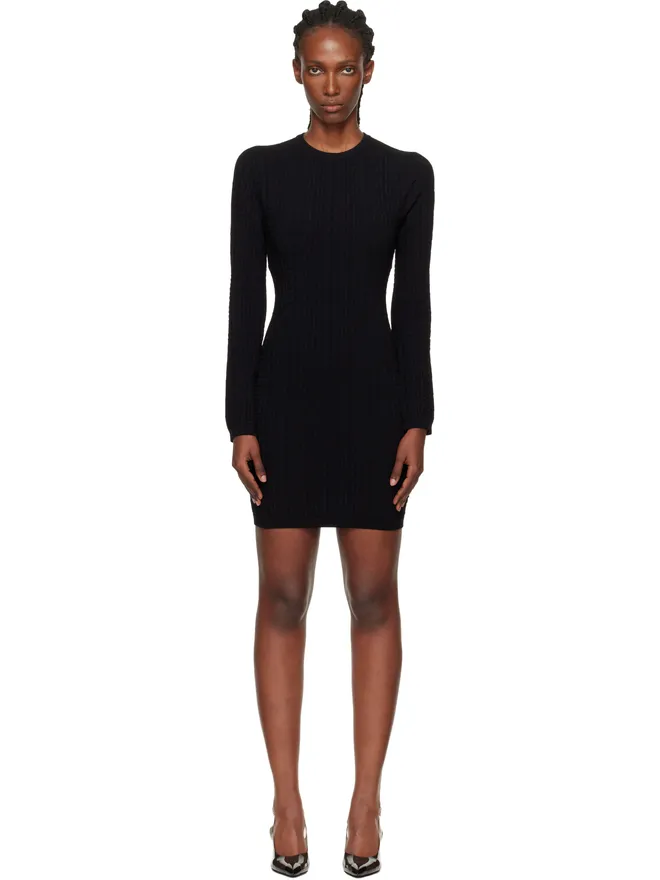 BALMAIN BALMAIN モノグラム ニット 長袖ミニワンピースの商品画像