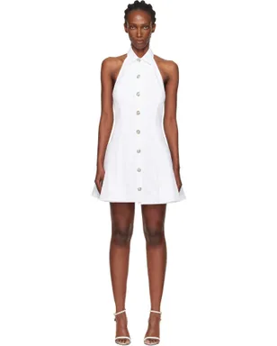 BALMAIN Aライン バックレス ポプリン ミニドレス - サムネイル1
