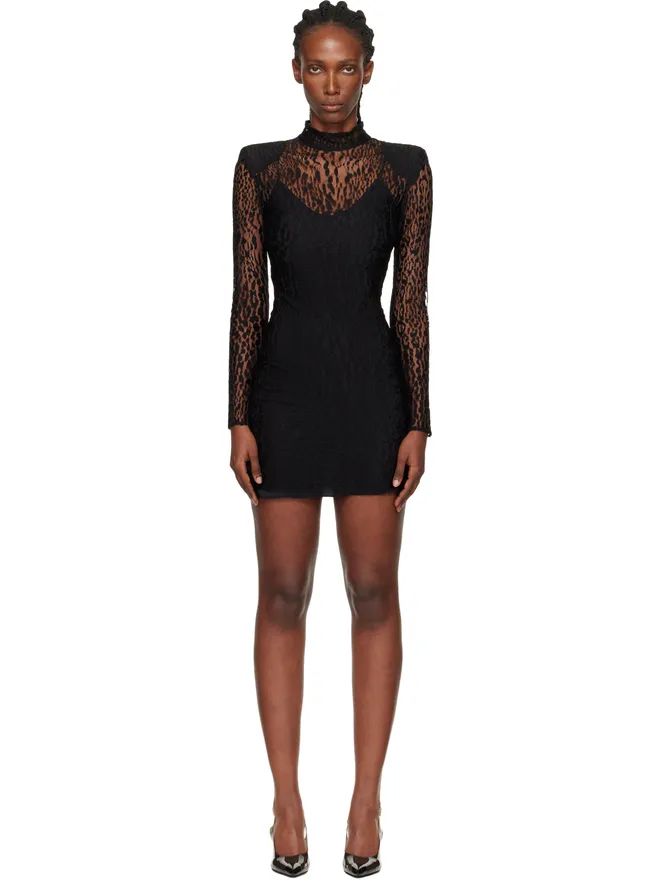 BALMAIN BALMAIN レオパード パターン レース ミニワンピースの商品画像