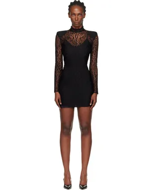 BALMAIN レオパード パターン レース ミニワンピース - サムネイル1
