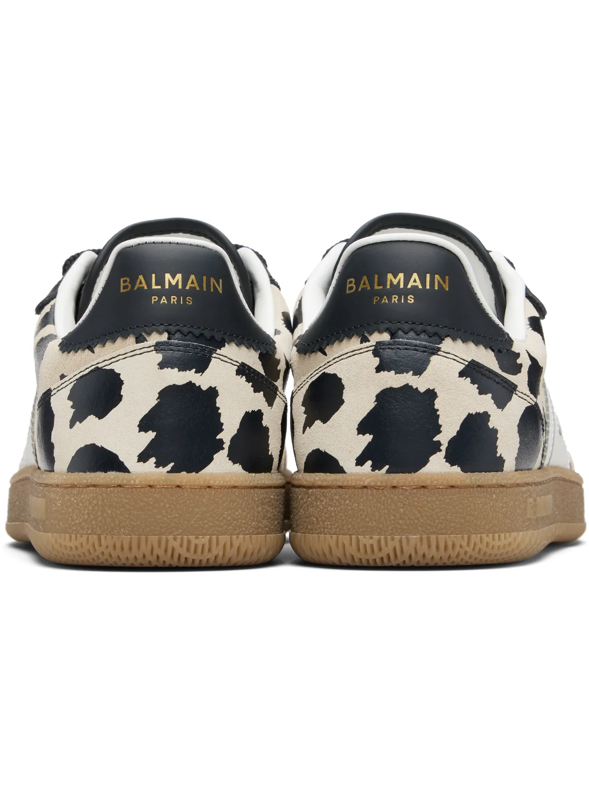 BALMAIN Swan レオパードプリント スエード スニーカー - 画像2