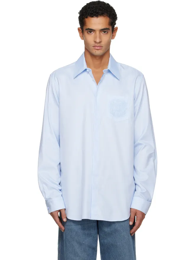 BALMAIN BALMAIN 'Balmain' Écusson Embroidered コットン シャツの商品画像