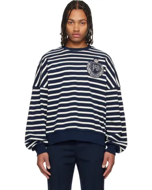 BALMAIN College Emblem Breton Stripes コットン スウェットシャツ - サムネイル1