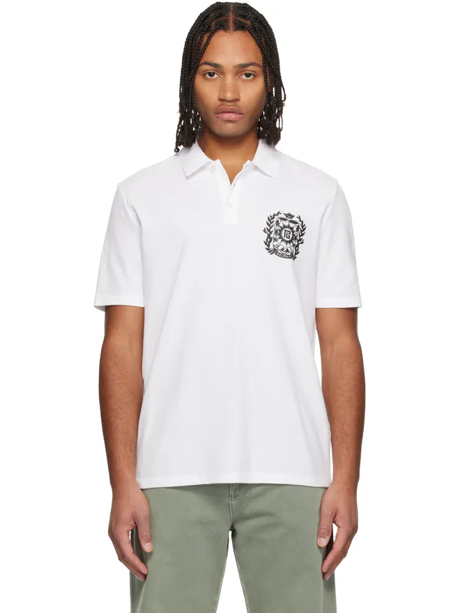 BALMAIN BALMAIN Écusson プリント コットン ポロシャツの商品画像