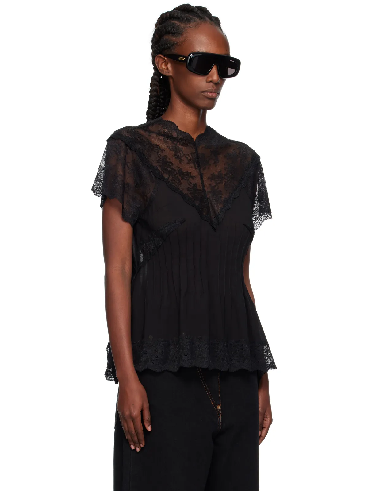 Pushbutton レーストリム ダーツ トップス - 画像2