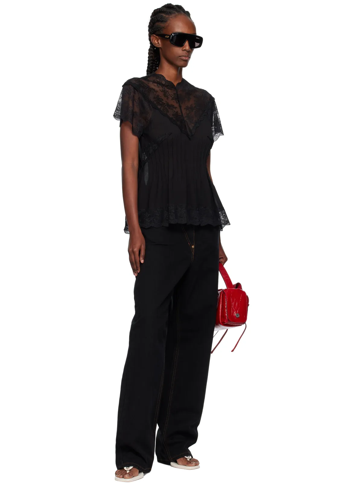 Pushbutton レーストリム ダーツ トップス - 画像4