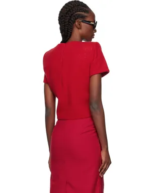 Pushbutton Curvy Shoulder ニット トップス - サムネイル3