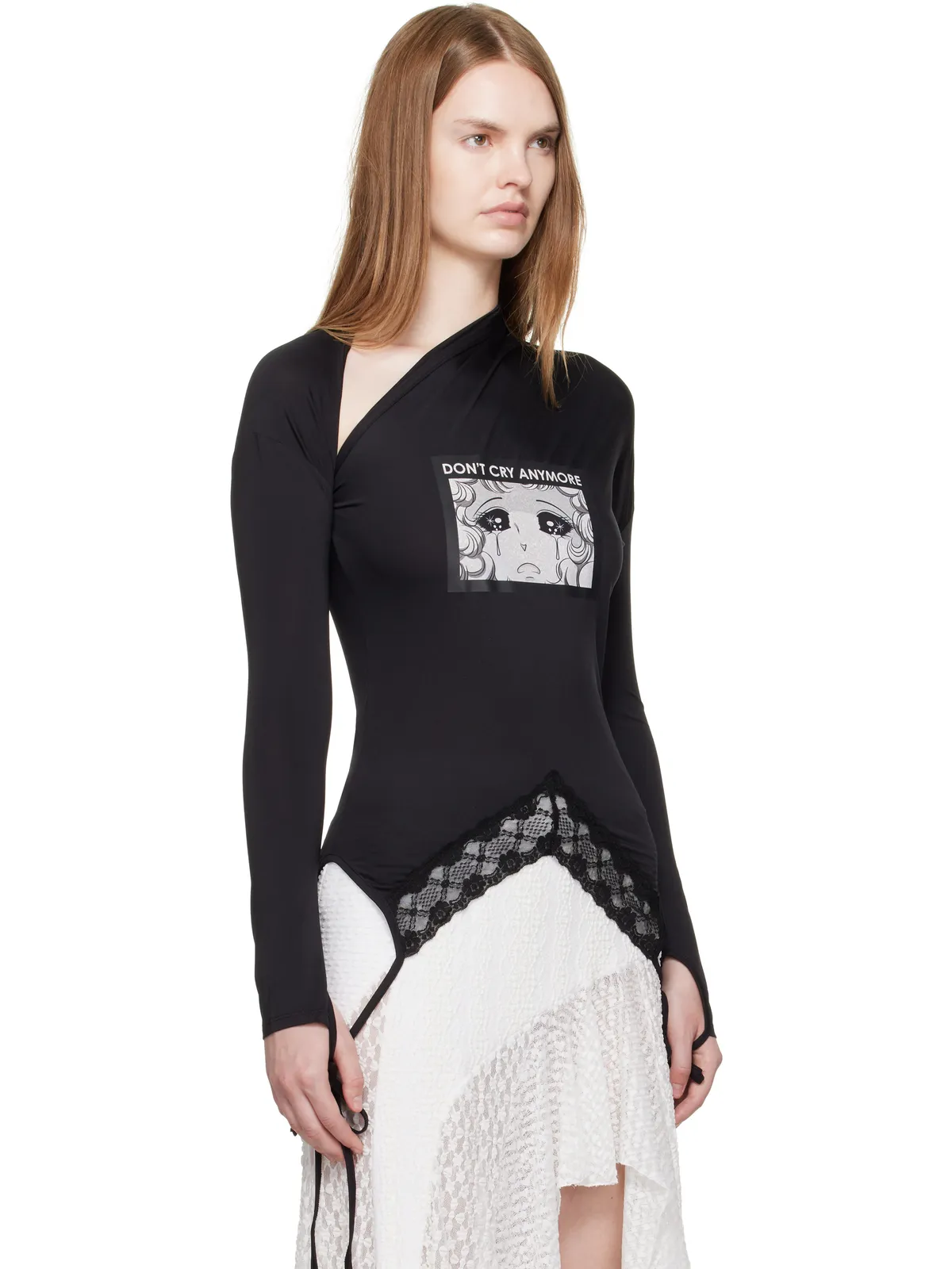 Pushbutton アシンメトリーネック ジャージ トップス - 画像2