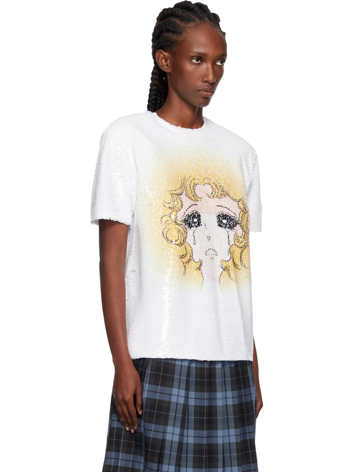 Pushbutton Crying Girl スパンコール Tシャツ - 画像2