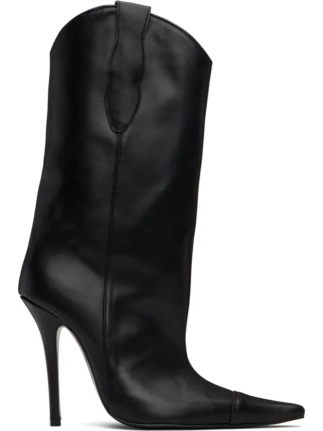 Pushbutton Pushbutton ブラック Cowgirl ミッドカーフブーツの商品画像