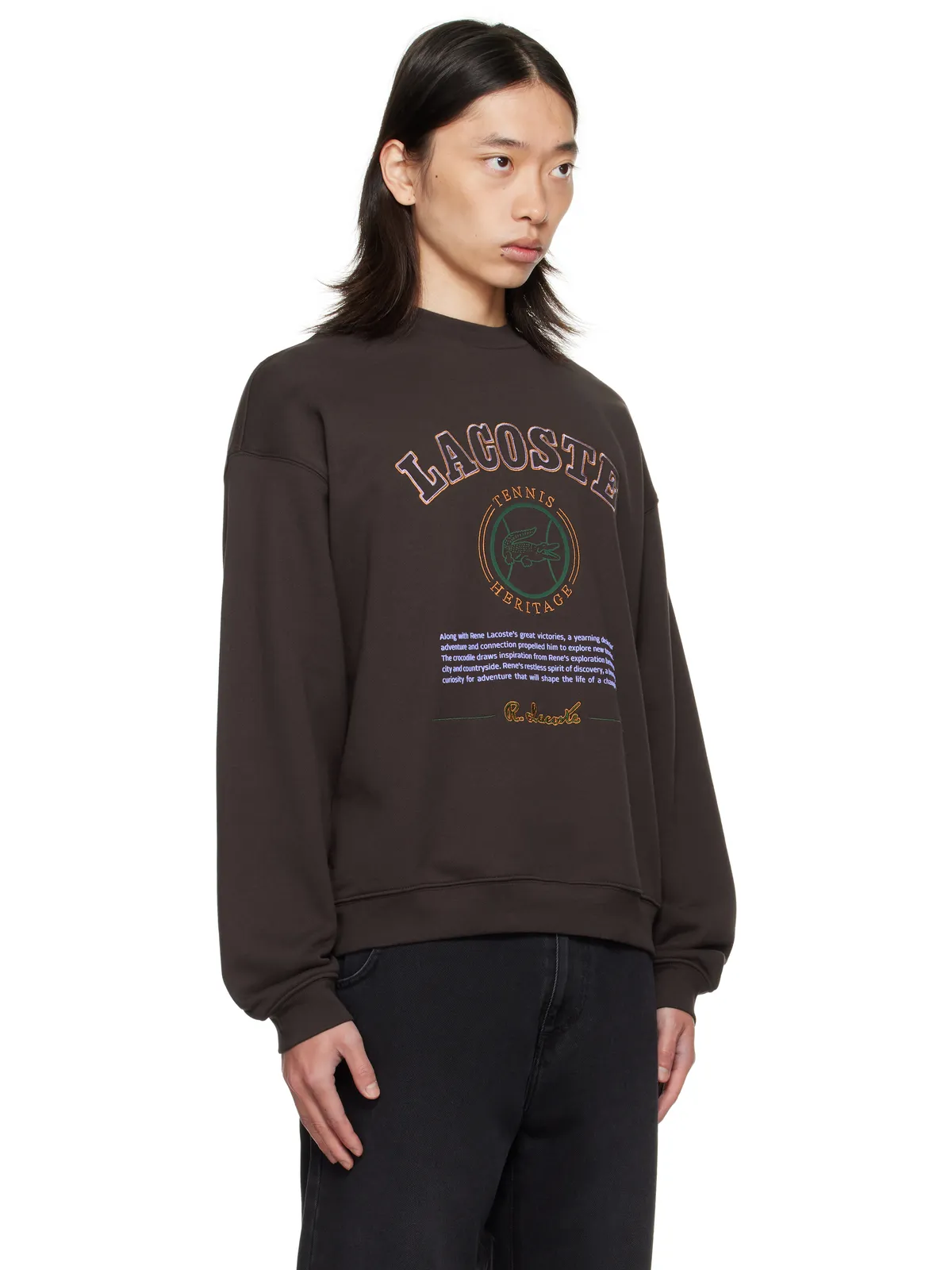 Lacoste Heritage エンブロイダリー フリース スウェットシャツ - 画像2