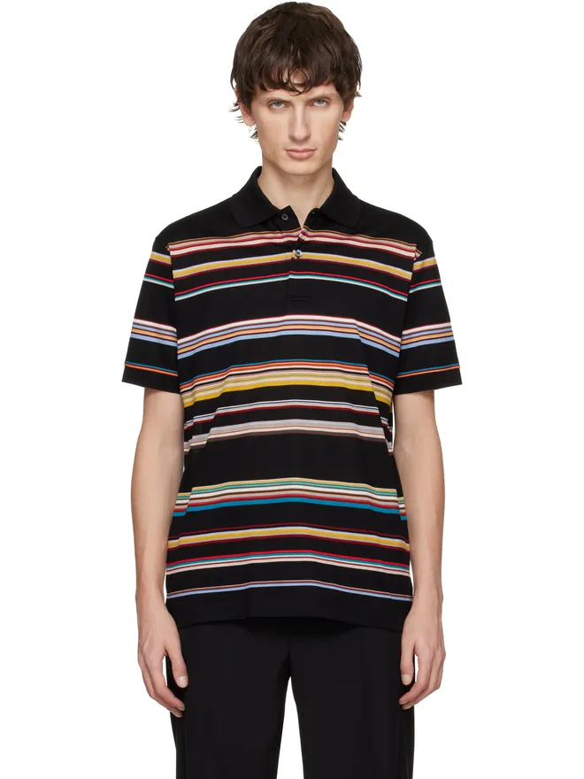 Paul Smith Paul Smith シグネチャー ストライプ コットンピケ ポロシャツの商品画像