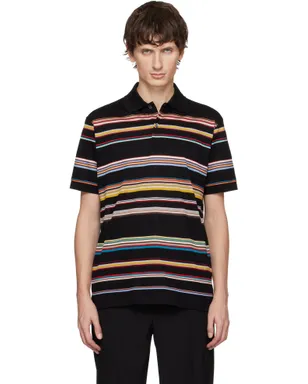 Paul Smith シグネチャー ストライプ コットンピケ ポロシャツ - サムネイル1