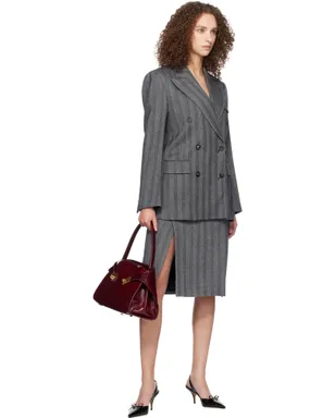 FERRAGAMO Chenille Pencil Double スリット ミディアムスカート - サムネイル4
