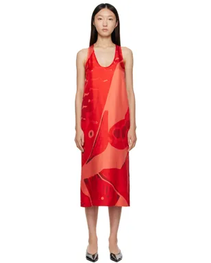 FERRAGAMO Fish Print シルク マキシワンピース - サムネイル1