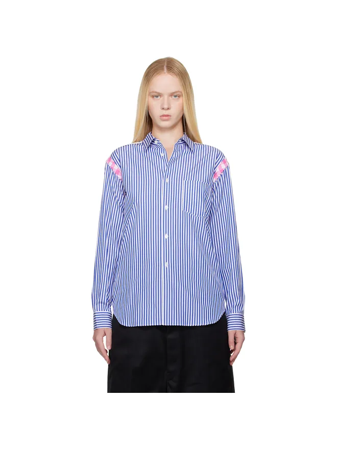 Comme des Garçons Shirt Comme des Garçons Shirt ストライプ ギンガムトリム シャツの商品画像