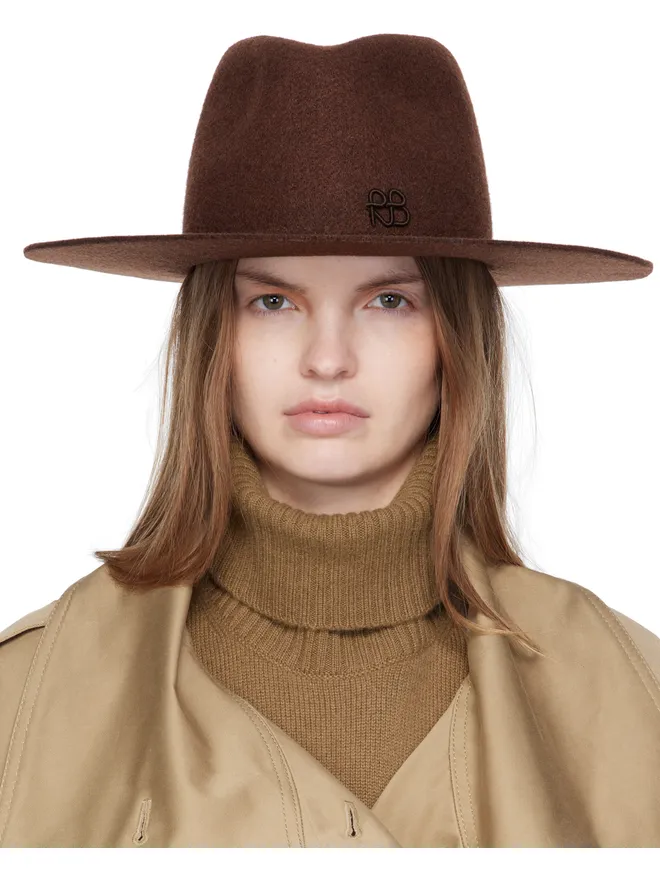 Ruslan Baginskiy Ruslan Baginskiy モノグラム エンベリッシュ フェドラハットの商品画像