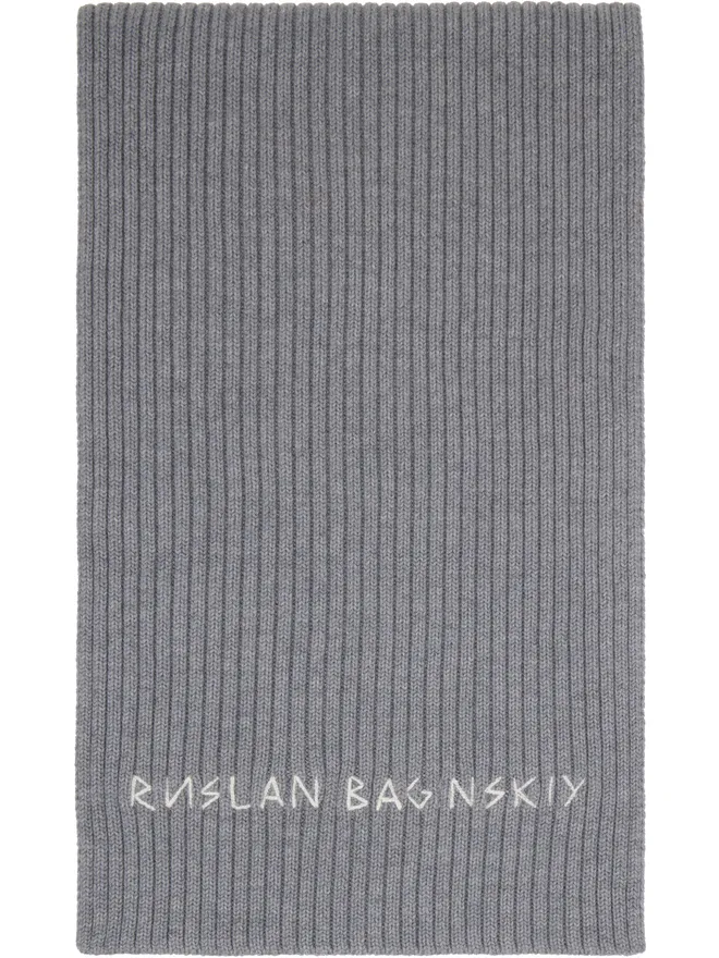 Ruslan Baginskiy Ruslan Baginskiy Monogram-Embroidered ウール マフラーの商品画像