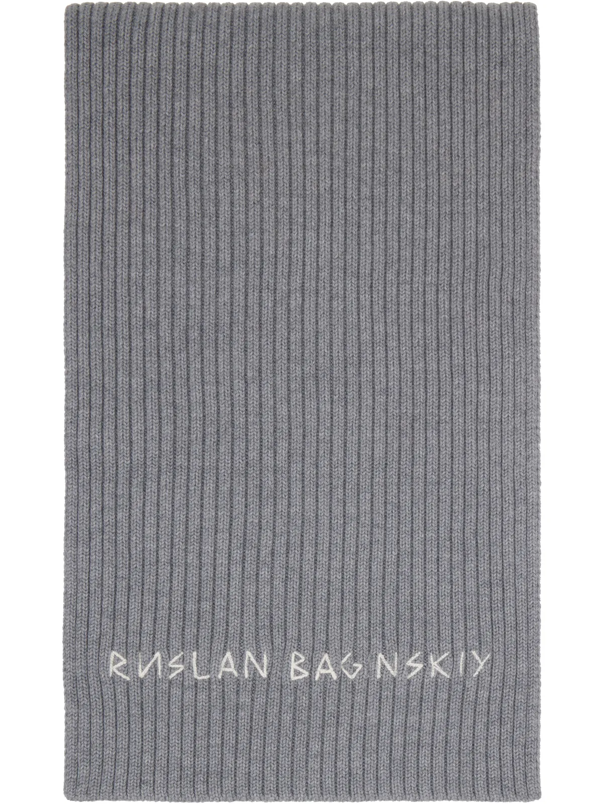 Ruslan Baginskiy Monogram-Embroidered ウール マフラー - 画像1