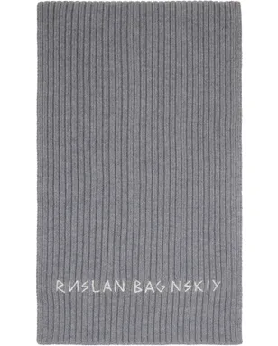 Ruslan Baginskiy Monogram-Embroidered ウール マフラー - サムネイル1