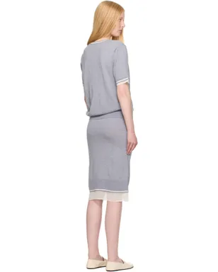 3.1 Phillip Lim ドレープ ニット＆オーガンザ ミディアムワンピース - サムネイル3