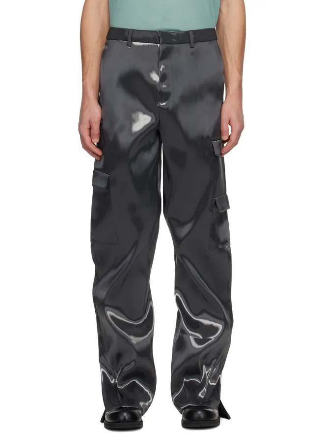 HELIOT EMIL HELIOT EMIL グレー Liquid Metal カーゴパンツの商品画像