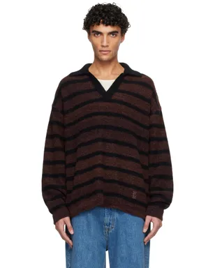 WOOYOUNGMI Striped Collar ニットポロシャツ - サムネイル1
