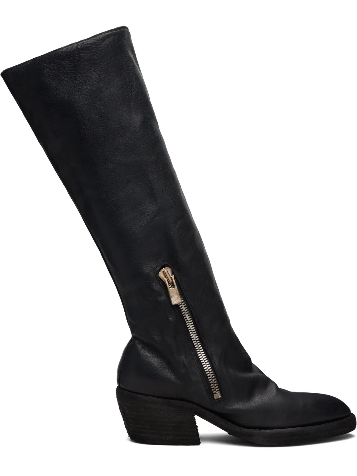 Guidi Soft Horse Black サイドジップ ハイブーツ - 画像1