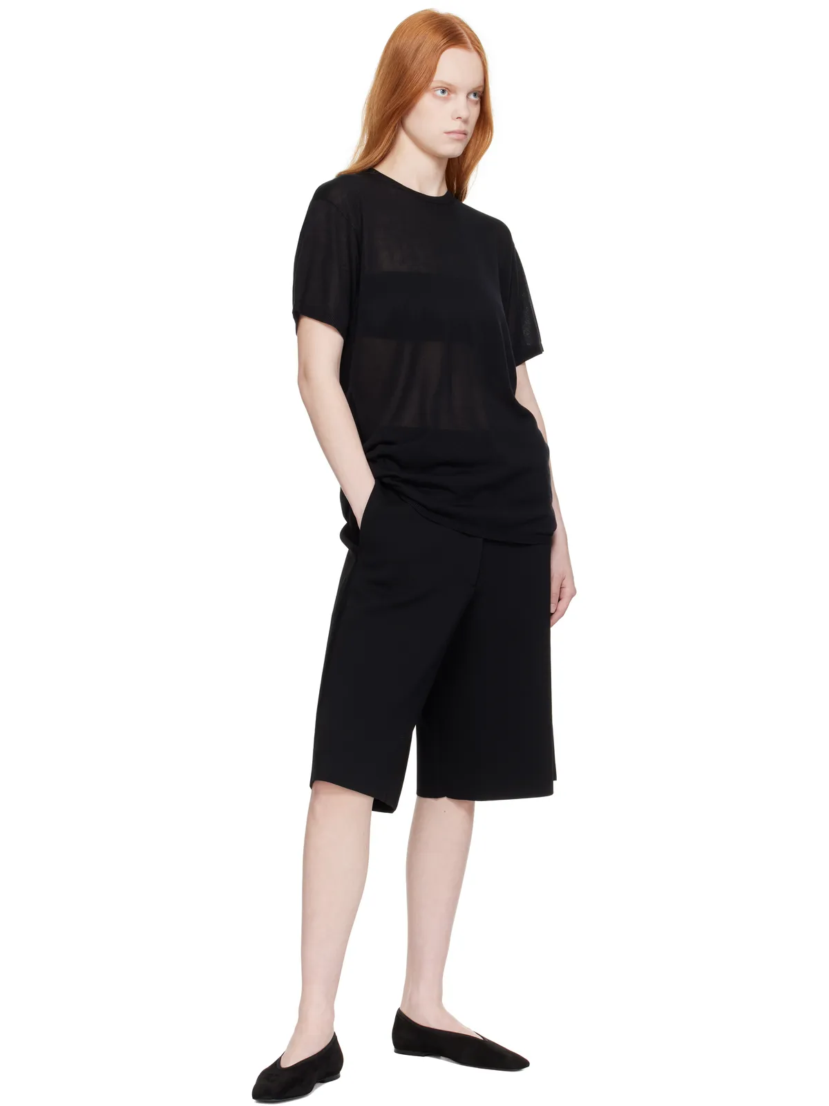 TOTEME Minimalist スエード フラットシューズ - 画像5