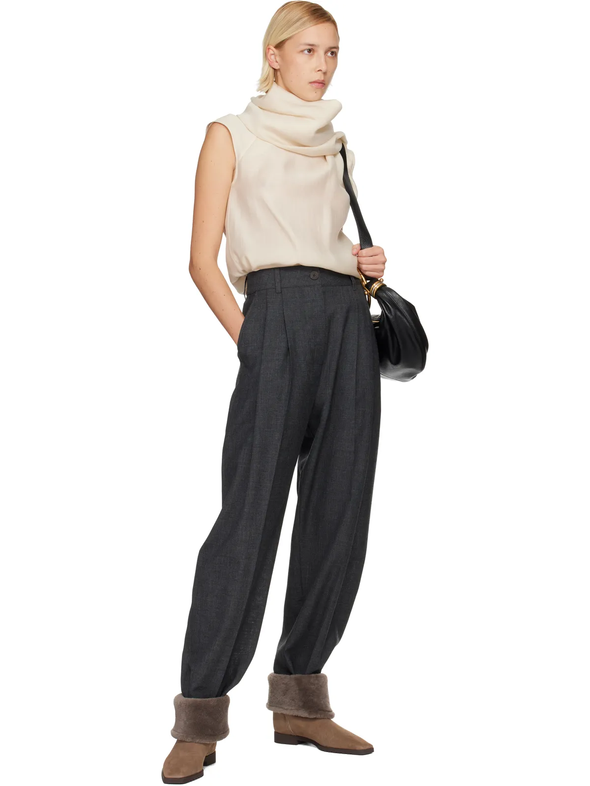 TOTEME Fold-Down シアリング ブーツ - 画像5