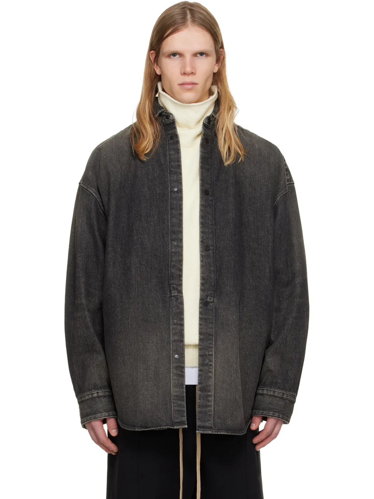 Fear of God Snap Front デニム オーバーシャツ - 画像1