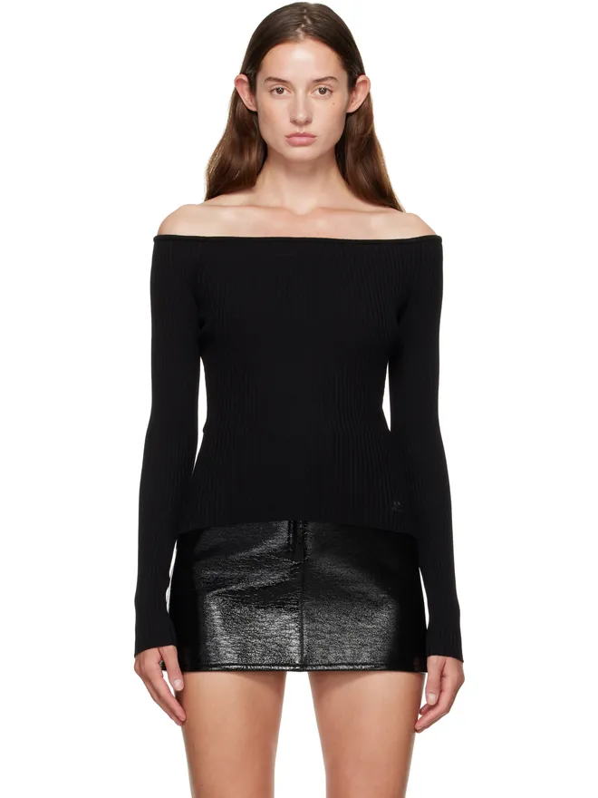 Courrèges Courrèges オフショルダー リブニット トップスの商品画像